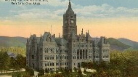 The cornerstone for the Salt Lake City and County Building was laid in 1892. It is crowned with a statue of Columbia - a female personification of America.