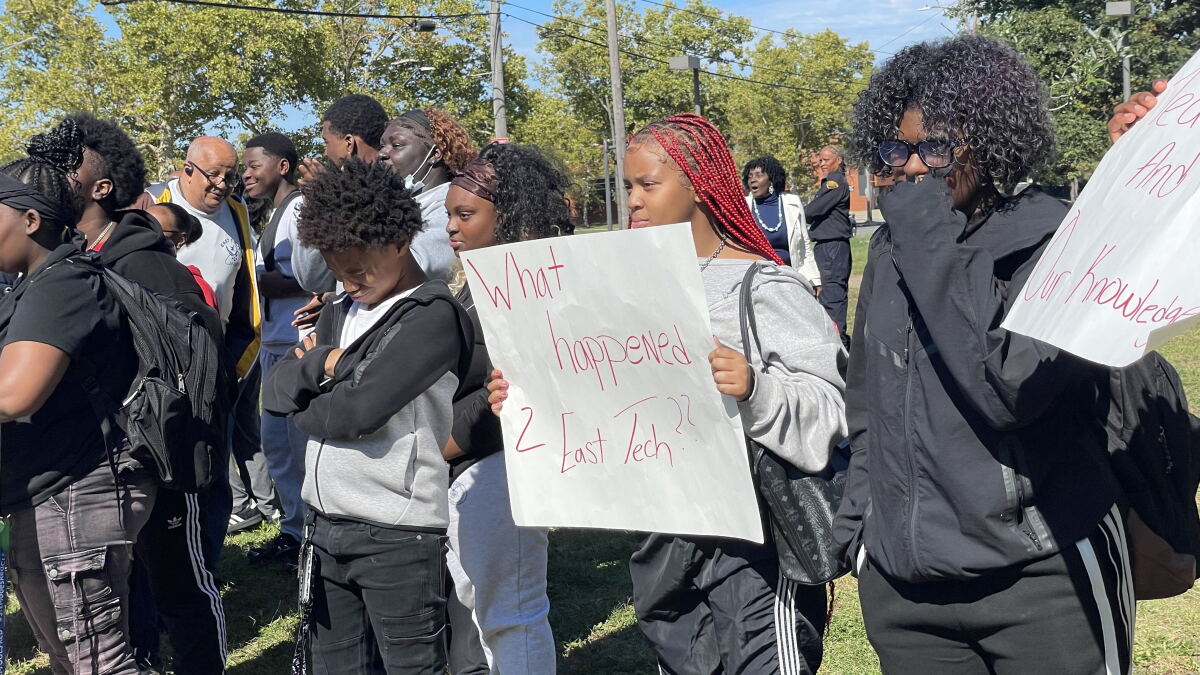 Cleveland students walk out at East Tech to protest teacher transfers