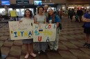 Iryna and her host father and sisters at the Eugene Airport on August 22nd.