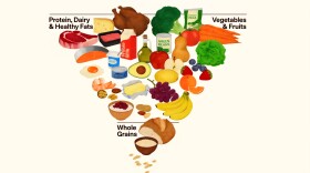 The Trump administration has unveiled a new food pyramid that stresses protein and whole foods and calls for an end to "the war on saturated fats."