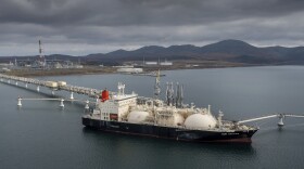 FILE - The tanker Sun Arrows loads its cargo of liquefied natural gas from the Sakhalin-2 project in the port of Prigorodnoye, Russia, on Friday, Oct. 29, 2021.
