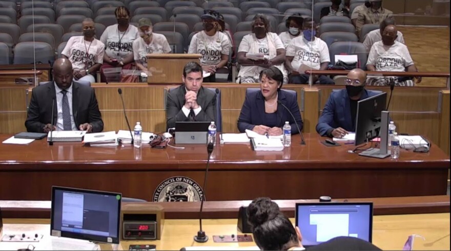  New Orleans Mayor LaToya Cantrell and the cities CAO Gilbert Montano present a 2022 to the City Council, Wednesday, Oct. 27, 2021.