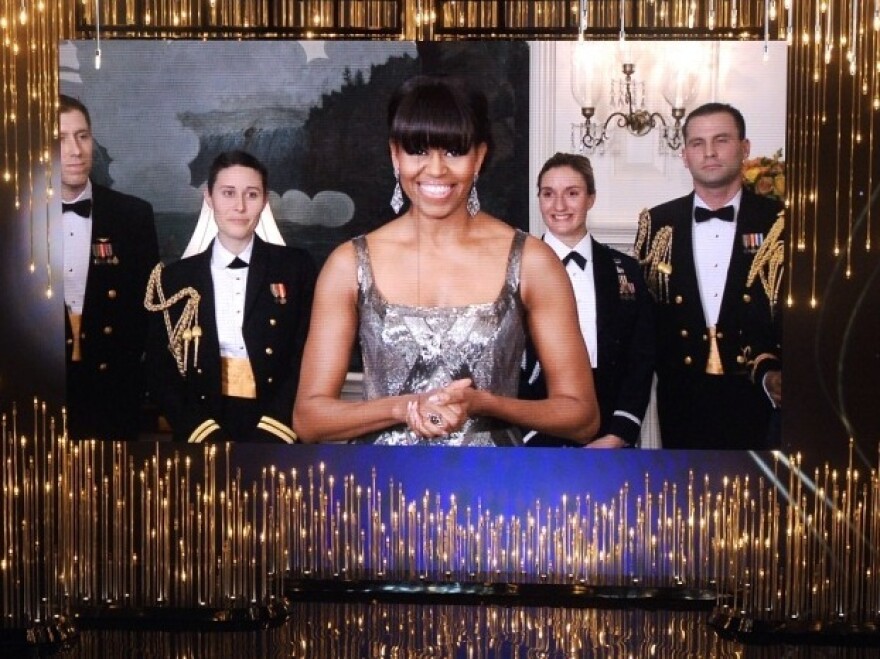 What the first lady really looked like on Oscars night.