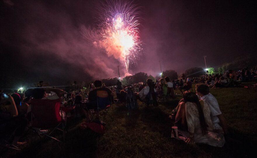 The finale kicked off shortly before 10 p.m. and for many launched the holiday weekend. (Will England/WUFT News)