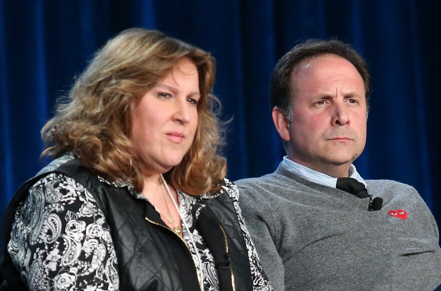 Executive Producer Carol-Lynn Parente and actor Joey Mazzarino attend the PBS panel during the Winter Television Critics Association tour in 2014.