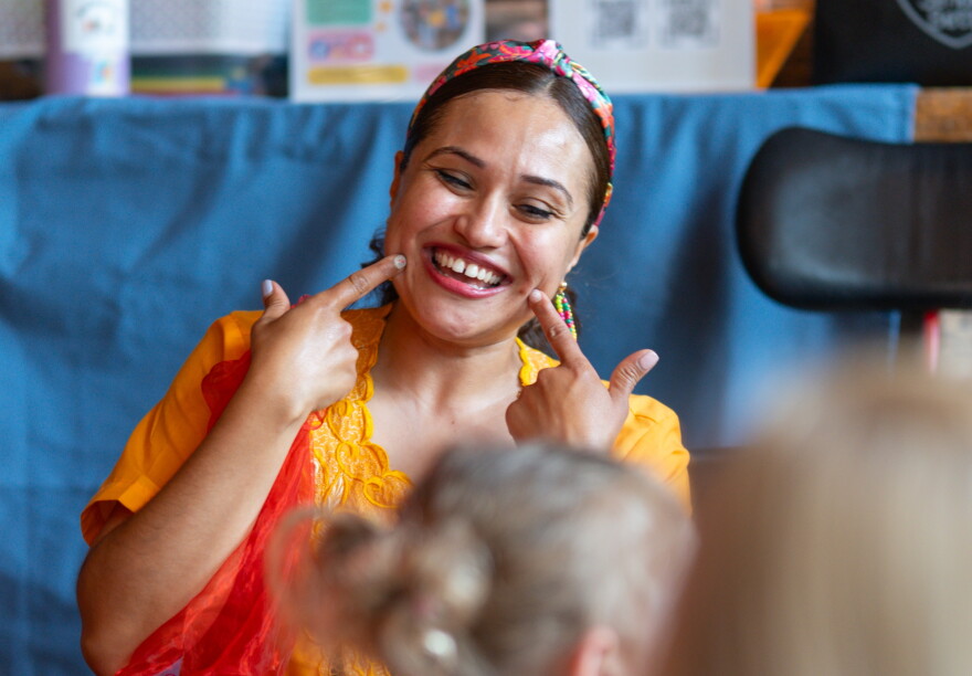 Betty Suárez (pictured above) is the founder of 'Aprende with Señora Betty,' a bilingual early literacy program that teaches children Spanish.