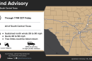 A wind advisory has been posted for the San Antonio area and much of Texas after a cold front pushed into the Lone Star State.