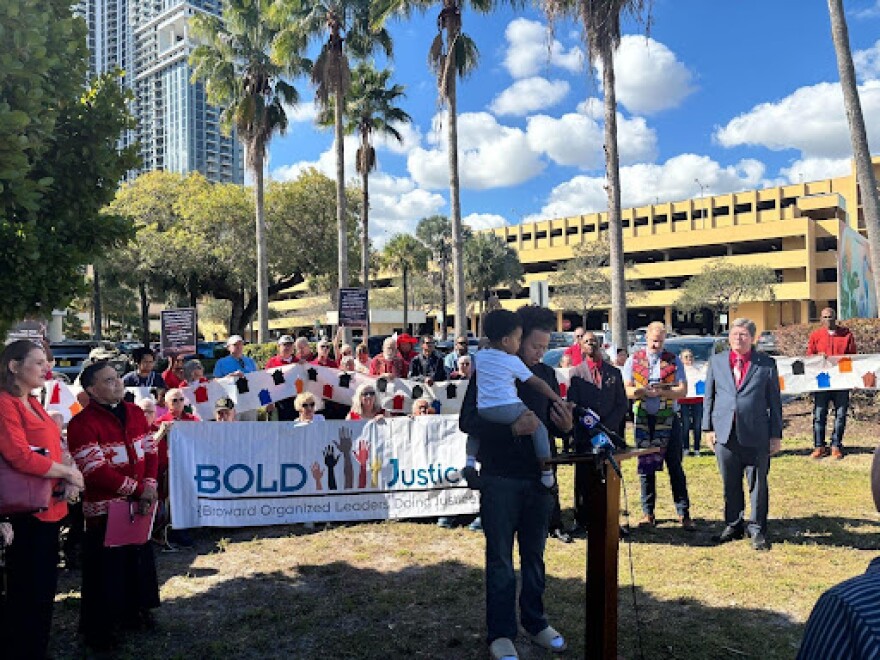 Faith leaders across the county, led by BOLD Justice, held a news conference Tuesday, February 10, 2026, in downtown Fort Lauderdale to raise awareness of the shortage of 75,000 affordable rental units countywide. They say only one in four families in Broward County can afford a place to live.