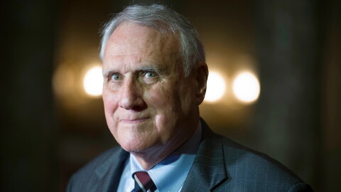 In this Sept. 5, 2018 photo, Sen. Jon Kyl, R-Ariz., waits to be sworn in as a U.S. senator by Vice President Mike Pence in the Old Senate Chamber on Capitol Hill in Washington, DC.
