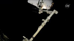 The SpaceX Dragon cargo spacecraft was successfully captured with the Space Station’s robotic arm.