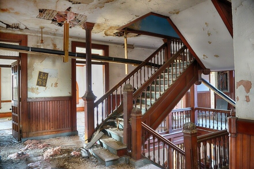 Inside the vacant Elm Street block in Springfield, Massachusetts.