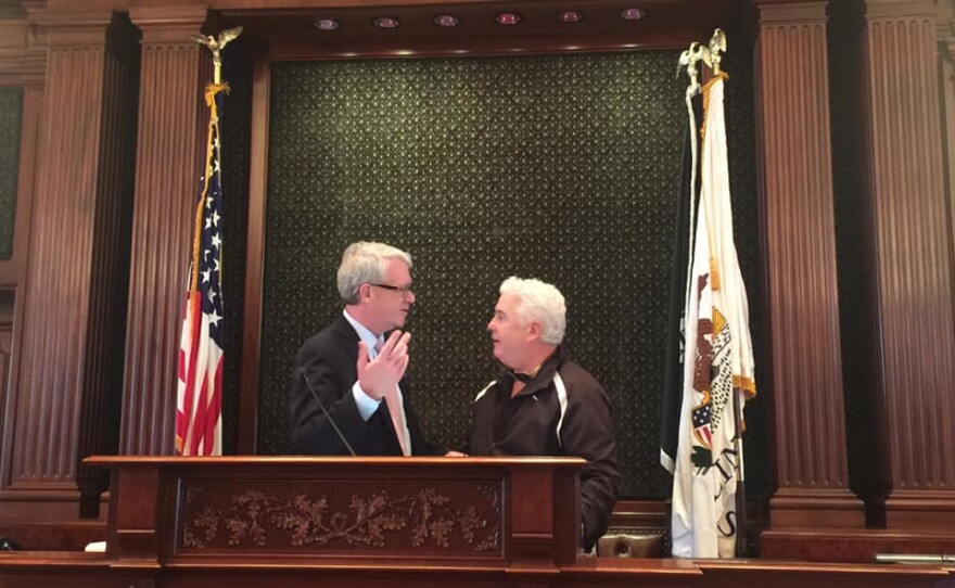 Jim Durkin and WIlliam Petersen at the Illinois House chamber