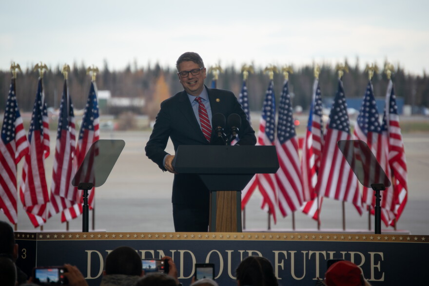 Rep. Nick Begich asked the crowd to vote to keep him and Sen. Dan Sullivan in Washington D.C.