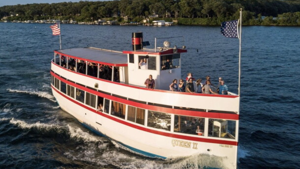 The Queen II excursion boat is shown in this publicity photo from Explore Okoboji.