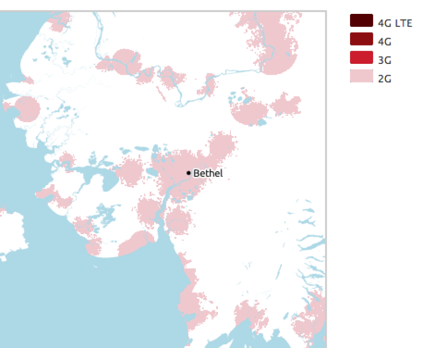 GCI network coverage, western Alaska. Photo shared via KYUK.org.