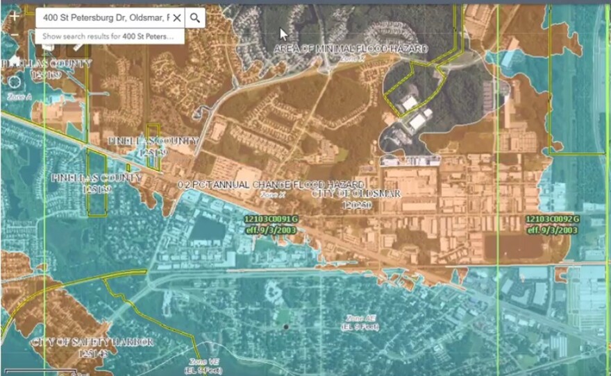Fema Releases Updated Flood Map For Pinellas County Wusf Public Media Pinellas County Flood Zone Map 2020