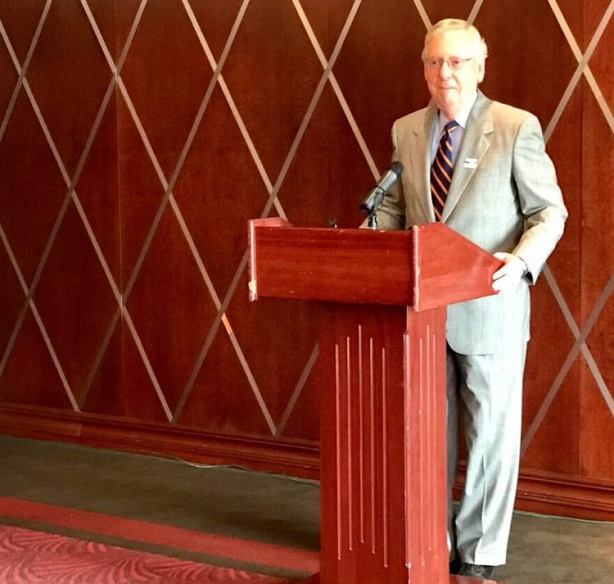 Sen. Mitch McConnell faces protesters at events around Kentucky.