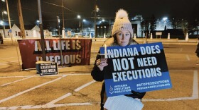 Ashley Eve stood with other protesters outside the state prison during Corcoran's execution.