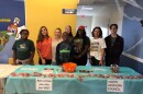 Student Advisory Council members set up an information booth recently to inform their peers about their activities.