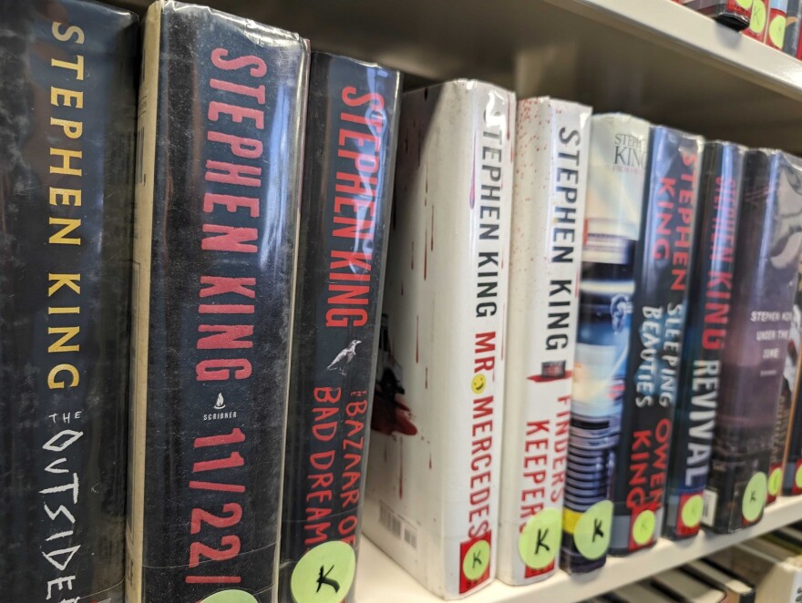 A row of books written by Stephen King