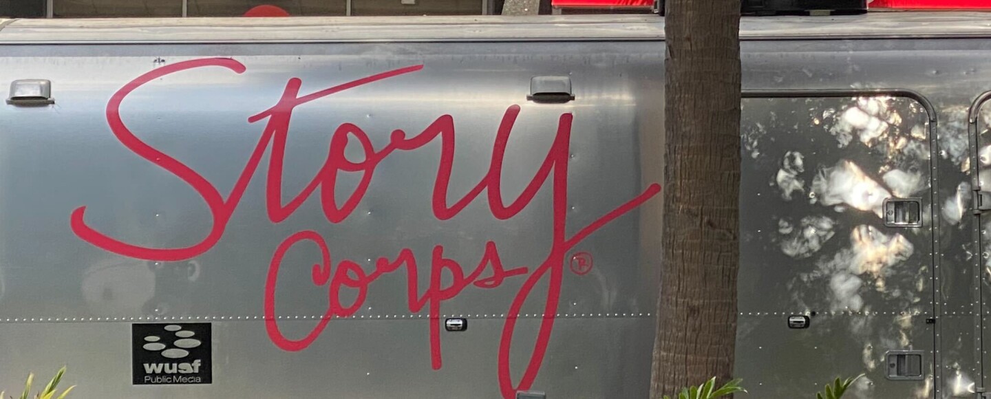 StoryCorps trailer with WUSF banner on left