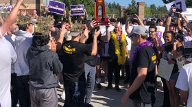 The Cal Lutheran Men's Volleyball team gets a big welcome home in Thousand Oaks Monday after winning the national NCAA-Division III title.