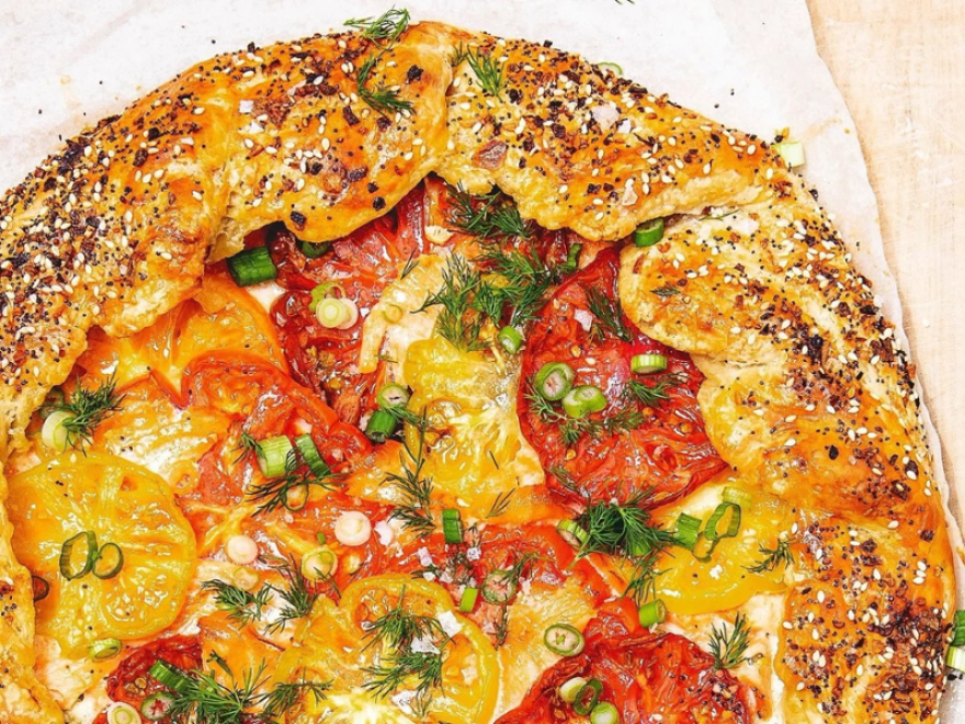 Everything bagel tomato galette