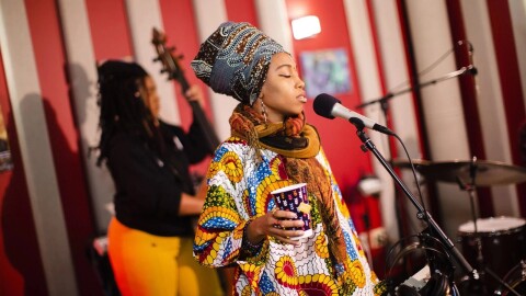 Jazzmeia Horn in the KNKX Studios in 2018.