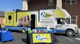 The mobile health center holds two exam rooms and a laboratory.