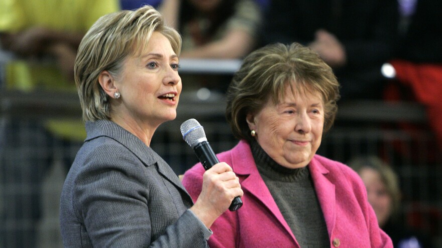 In this 2007 file photo, Dorothy Rodham campaign with her daughter, then-New York Sen. Hillary Clinton, on the campaign trail in Iowa