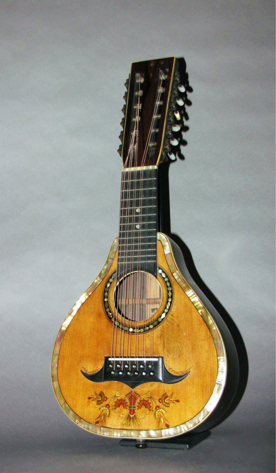 Bandurria (Bowlback Lute), Bolivia/Peru, Rosewood, Cedar, Spruce, Mother of Pearl, Collection of the Sheldon Art Galleries, Hartenberger World Music Collection at the Sheldon Art Galleries