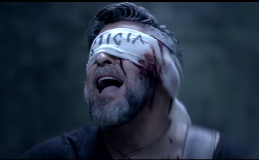 Nicaraguan-American salsa star Luis Enrique in the video of his new single 'Mordaza,' which denounces Nicaragua's Ortega regime