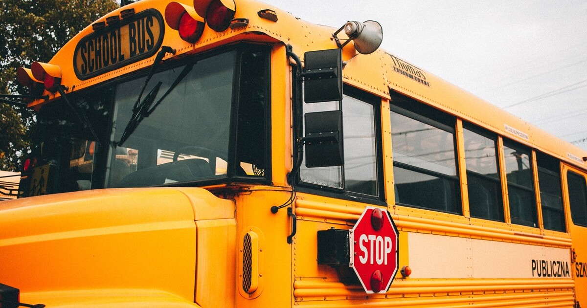 A yellow school bus
