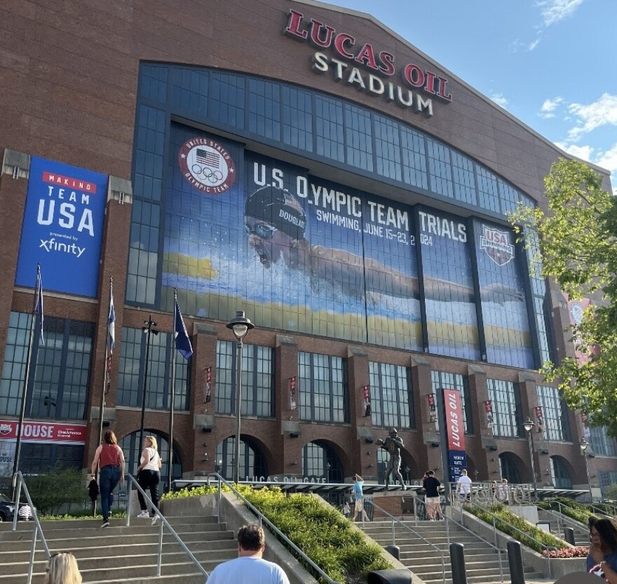 The Olympic swimming trials were held at Lucas Oil last summer.