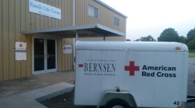 The American Red Cross shelter outside the Bluestem Baptist Church in Dewey, Okla.
