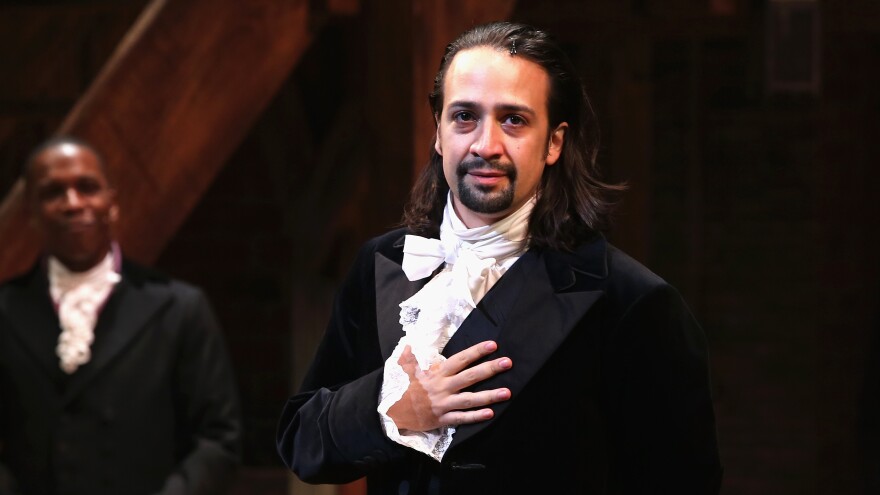 Lin-Manuel Miranda performs on <em>Hamilton</em>'s opening night in August 2015. "It was an enormous challenge to do that show every night," he says.