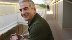Shadid won two Pulitzer prizes for international reporting, in 2004 and 2010. Here, he poses on the campus of Brown University in the year of his second win.