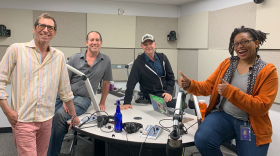 Monte and Kaliis are with musicians Russell Brooks and Tony Silva.