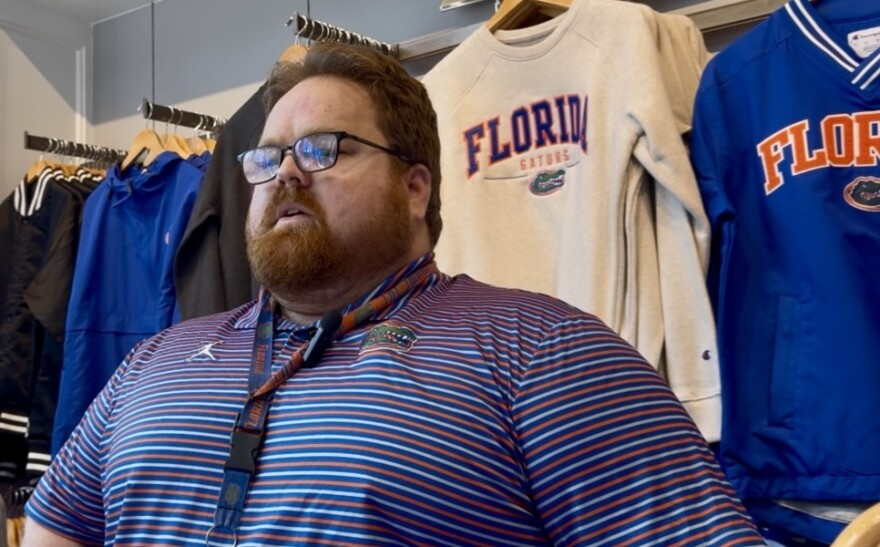 Alex Tench has worked at Alumni Hall since 2013 and is in his first year as store manager.
