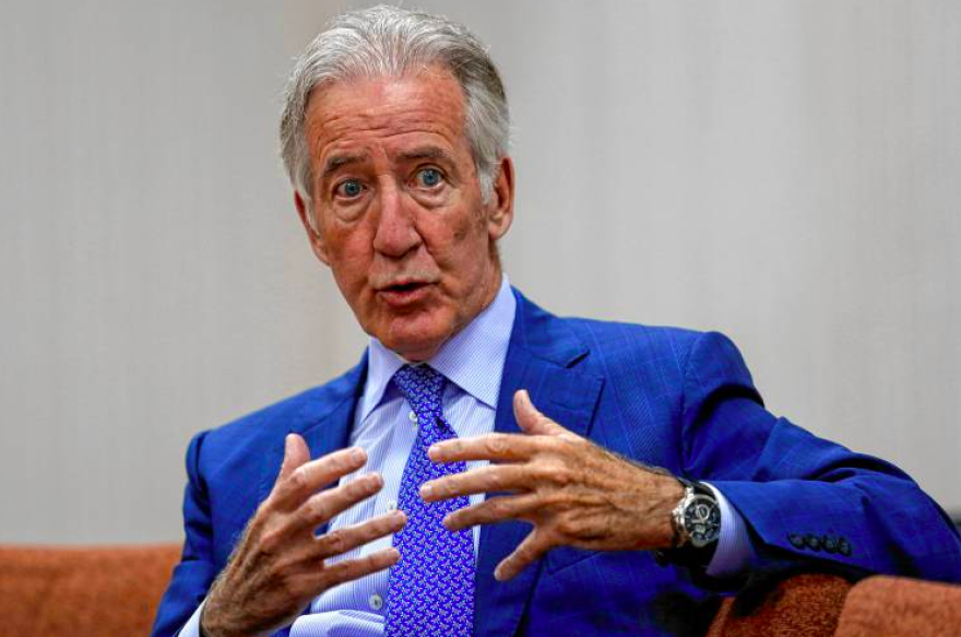 Massachusetts U.S. Rep. Richard Neal speaking at the Daily Hampshire Gazette in 2018.