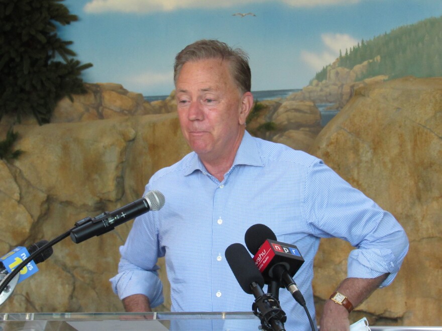 Governor Ned Lamont at the Mystic Aquarium in Norwalk on June 18, 2021.