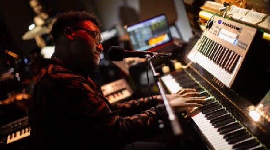 Jahari Stampley in the KNKX Studios in 2024.