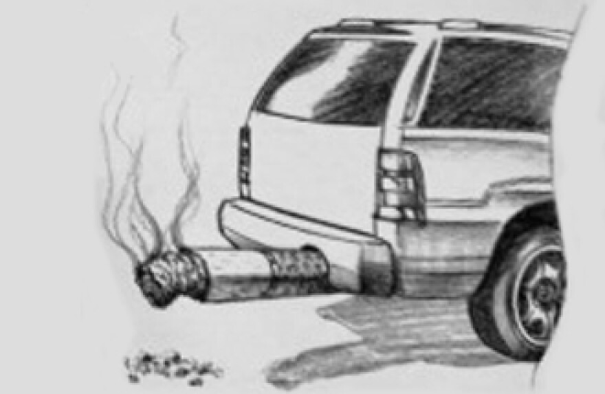 Illustration: A car idling