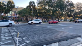 Speed tables have been in place since spring 2021 on University Avenue. (Nicholas Rubino/WUFT News)