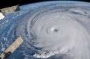 Photo of a hurricane taken from a satellite.