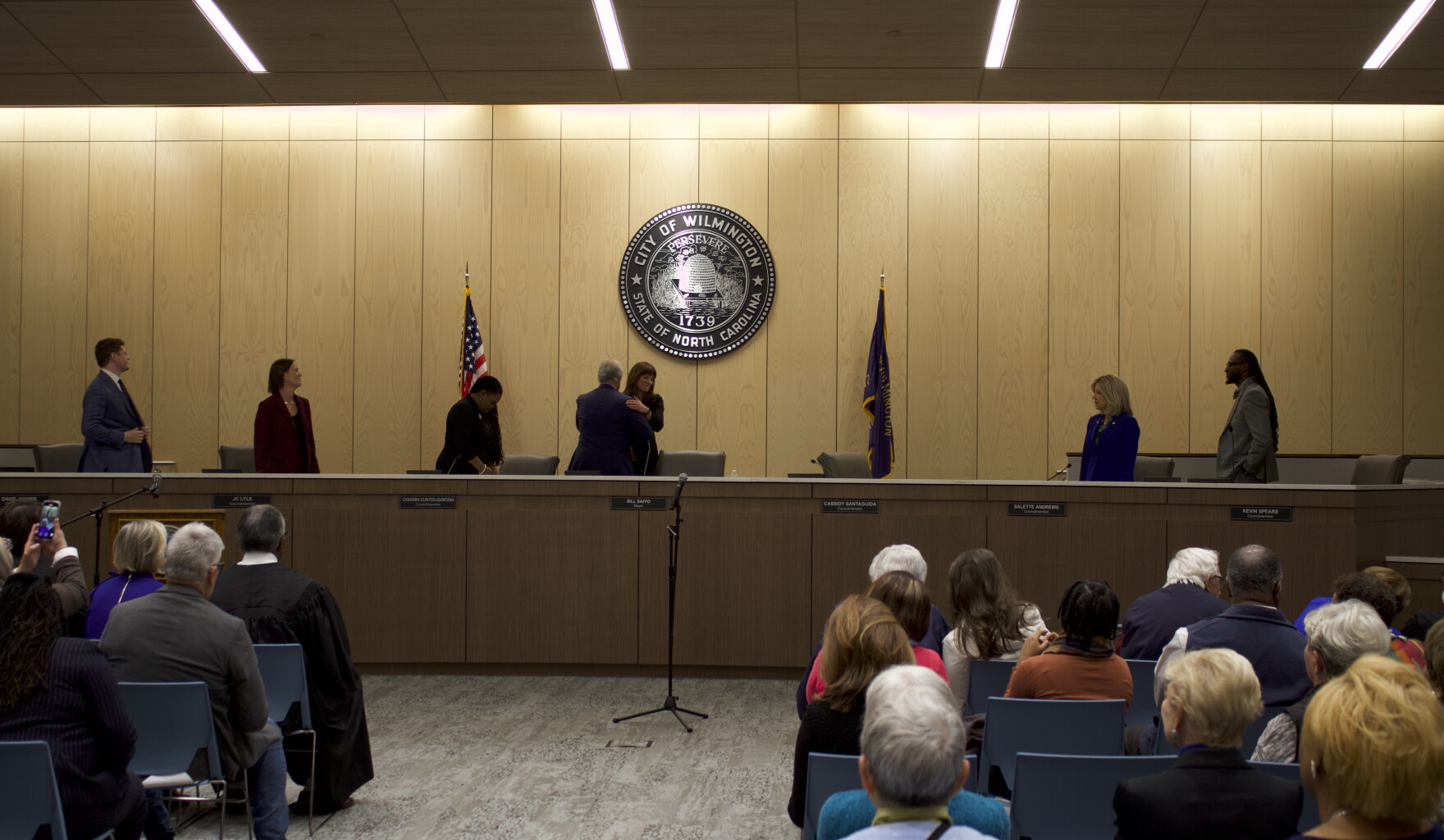 Newly elected Wilmington council members take their seats on the dais ...