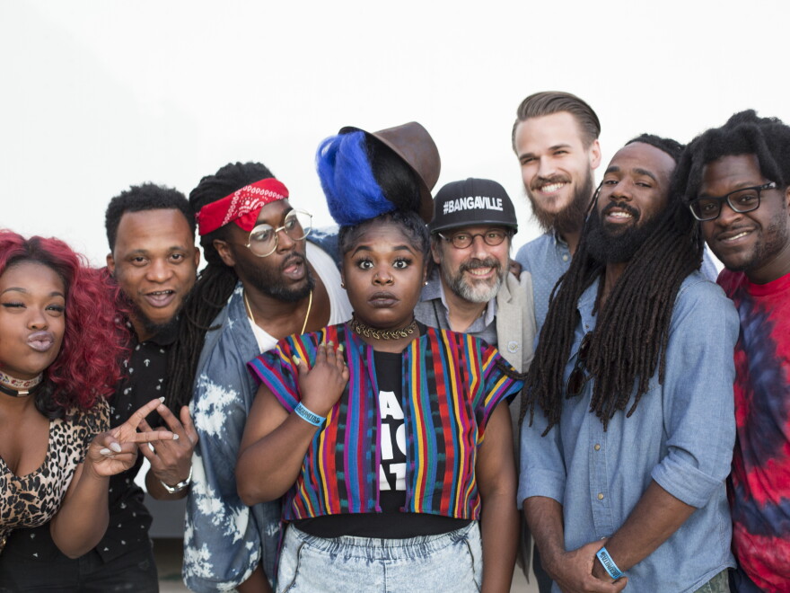 Tank and the Bangas at their last NPR Tiny Desk Contest tour stop in Austin, TX on May 24, 2017 at Independence Brewery.