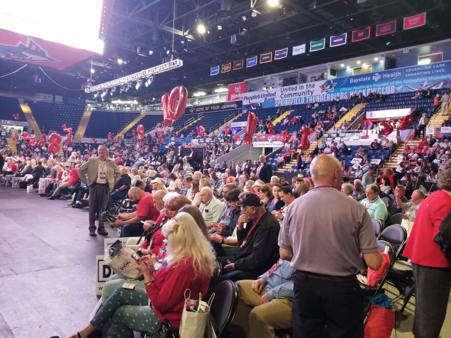 The scene inside the MassGOP convention at the MassMutual Center in Springfield, Massachusetts on Saturday, May 21st, 2022.