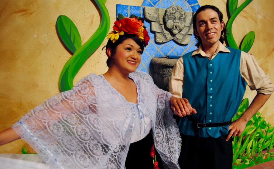 Jovi Lee and Sean Salazar in La Cinderella at Magik Theatre