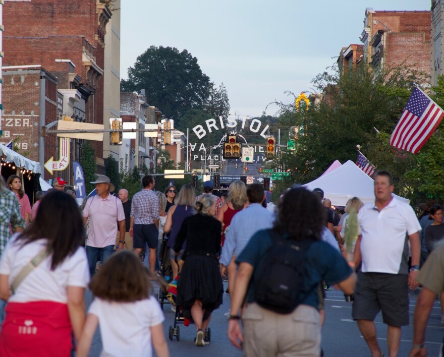 Downtown Bristol VA/TN at the Rhythm & Roots Reunion Festival